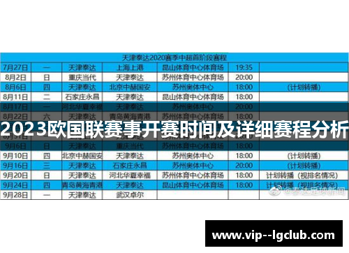 2023欧国联赛事开赛时间及详细赛程分析 2023欧国联赛事开赛时间及详细赛程分析
