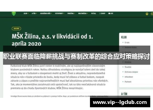 职业联赛面临降薪挑战与赛制改革的综合应对策略探讨 职业联赛面临降薪挑战与赛制改革的综合应对策略探讨